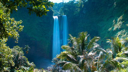 waterfall with aesthetic views in nature
