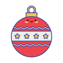 Cute Kawaii Christmas Bauble Vector