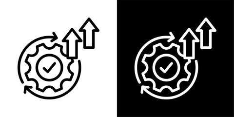 Continuous Improvement Icon Of Line Black And White Style Vector Illustration 