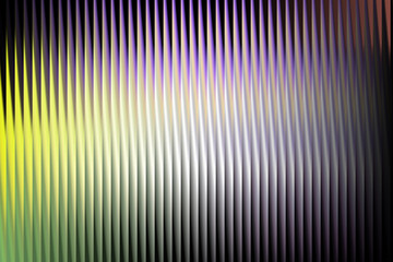 Vertical lines create a visually appealing gradient effect with colors ranging from yellow and green to white, purple, and black, resulting in a modern design