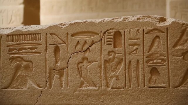 Ancient egyptian hieroglyphs carved in stone