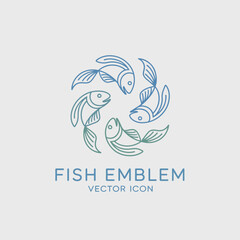 This captivating image features a stylish fish emblem with a clean outline, elegantly representing the serene and harmonious nature of aquatic life in a modern design.