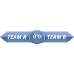 Sports Scoreboard Displaying Team A Versus Team B With Zero Zero Score And Blue Accents On A Transparent Background