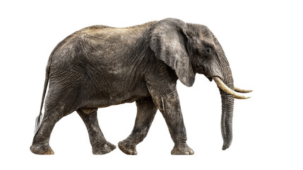 Obraz premium Elephant walking Transparent background, PNG file