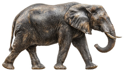 Obraz premium Elephant walking Transparent background, PNG file