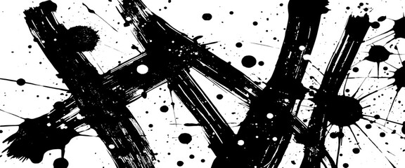 Vector Abstract Grunge Brush Stroke for Background or Overlay	