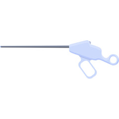 Surgical Laparoscopic Grasper Instrument With A Long Thin Shaft And A Light Blue Handle Isolated On A White Background Minimalist Medical Tool For Minimally Invasive Procedures