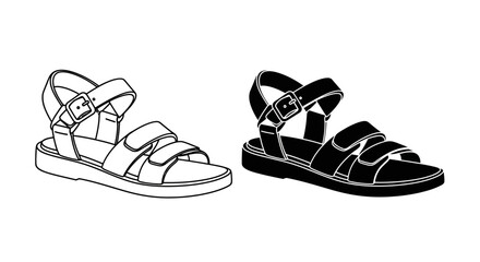 Naklejka premium Open footwear illustration