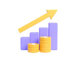 Financial Growth Concept Bar Chart and Coins