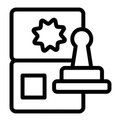 passport stamp Line Icon