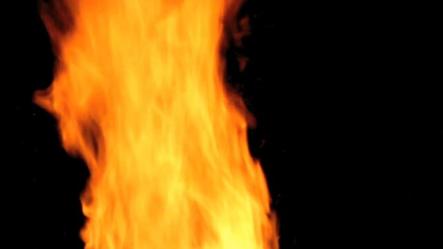 fire burning in the oven