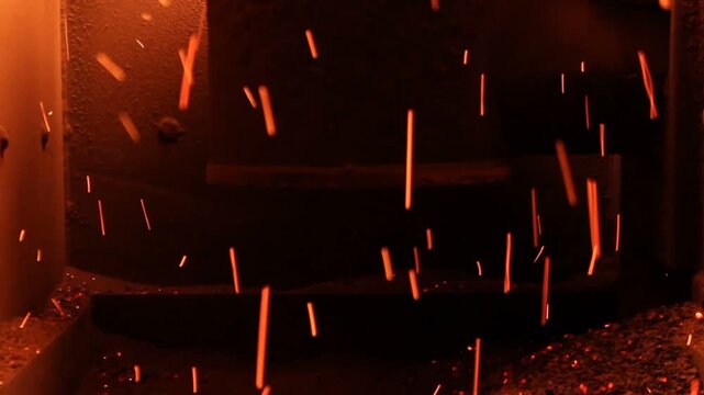 fire burning in the oven