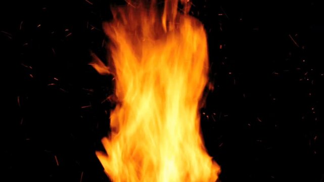 fire burning in the oven