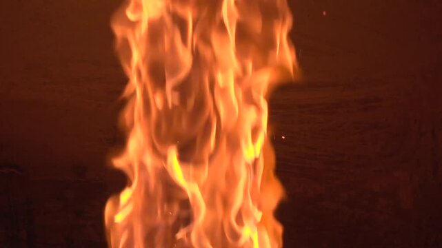 fire burning in the oven