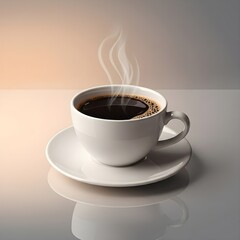 Obraz premium Hot Americano Simple Coffee Vector Illustration 