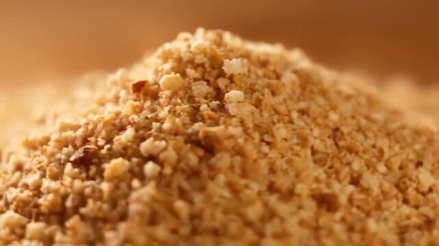 Close up of a pile of breadcrumbs perfect for cooking and baking.