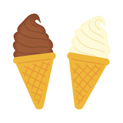 チョコソフトクリーム　バニラソフトクリーム