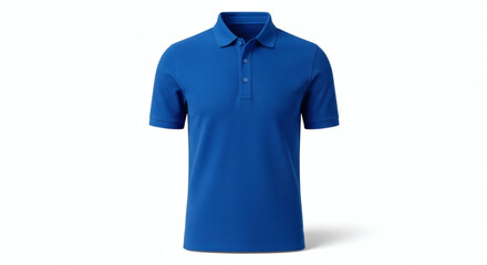 Vibrant Royal Blue Men s Performance Golf Polo Shirt Mockup Isolated on White Background