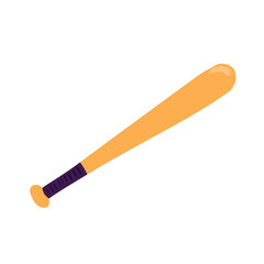 Baseball Bat in Flat Vector Style for Sports Icon Design