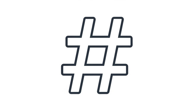 Hashtag symbol, a widely recognized symbol used on social media platforms to categorize and organize topics for easy search
