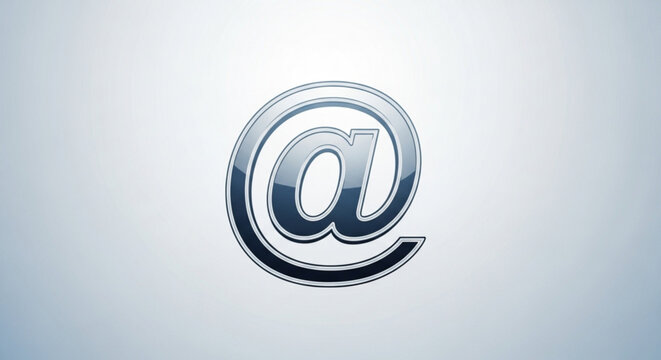 The at sign on a light background, a widely recognized symbol used in email addresses and social media handles, representing connection and communication