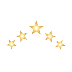 Fototapeta premium Five Golden Stars on a Black Background