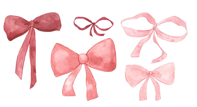 Naklejki Watercolor bows illustration for kids