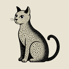 vector illustration of a cartoon cat