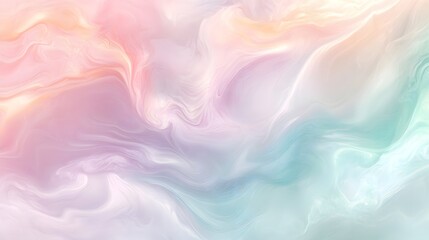 Obraz premium Soft pastel colors flow and blend in a marbled abstract pattern.