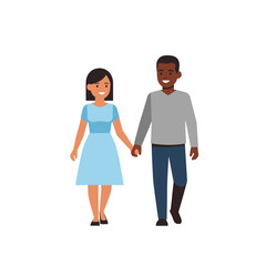 Obraz premium A happy couple walking hand in hand.