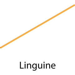 Orange Line Graphic Element Isolated On White Background With Text Linguine Below