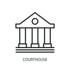 Courthouse thin line vector icons.