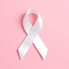 white paper ribbon with soft shadows on the pink background.