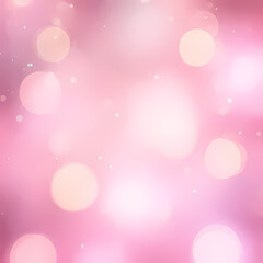 Pink gradient background with subtle light particles.
