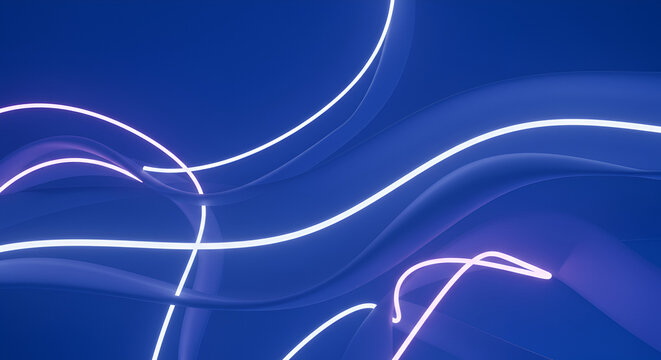 Elegant abstract background with glowing neon lines and smooth wave pattern