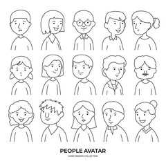 귀여운 사람 캐릭터 얼굴 일러스트