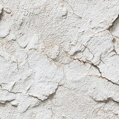 Seamless vintage white plaster wall texture with cracks