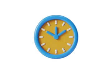 Bright 3D clock icon symbolizing time and deadlines