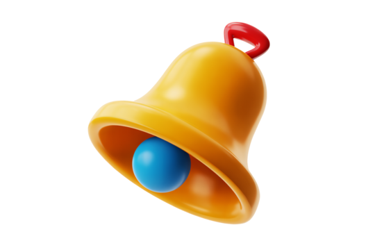 Alert notification bell rings for attention, reminder, or important news