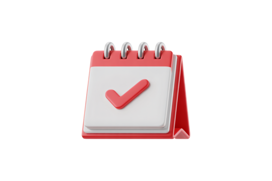 Calendar icon with check mark for scheduling and task management