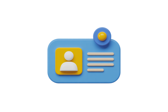 Modern 3D identity badge perfect for company employee card design - Powered by Adobe