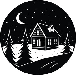 house on the night sky