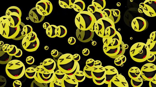 Vibrant ROFL Emoji Reveal Loop - Keyable Animated Background