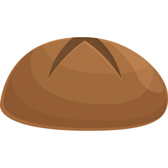 A Rustic Round Loaf of Brown Bread with a Scored Top Sits Isolated on a Transparent Background
