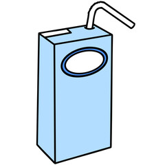 Milk Box with Straw Illustration