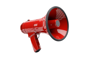 Get your message heard with this bold red megaphone design element