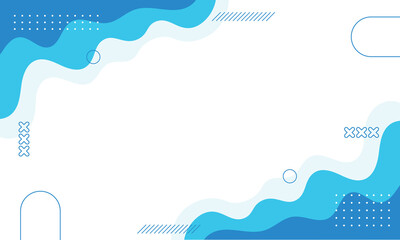 Abstract modern blue fluid wave geometric shapes with copy space design banner background