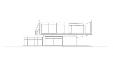 Modernist Home - Minimal Line Art