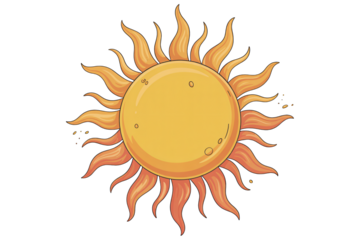 Cheerful sun illustration for summer designs and positive energy art