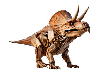 Obraz premium Detailed educational dinosaur model,full body,(zuniceratops),Skeletal, isolated on transparent or white background